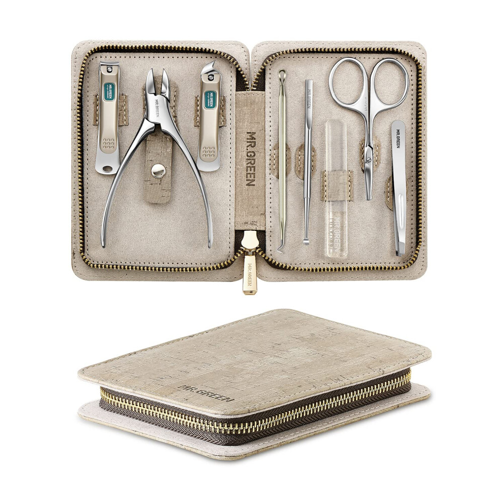 Mr.green 8 In 1 Manicure Set Pedicure Kit, German Stainless Steel Nail Clippers Set, Professional Nail Cutters With Exquisite Travel Case For Men And