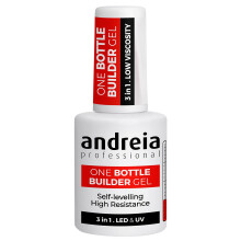 Andreia Professional Gel Builder Nail Construction - Triphasic 3 in 1 Low Viscosity - LED & UV Builder Gel in a Bottle - Nail Extension - Self