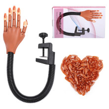 Nail Practice Hand for Acrylic Nails: Flexible Nail Hand Practice Model - Realistic Nail Training Hand Manicure Kit for Beginners Salon Home with