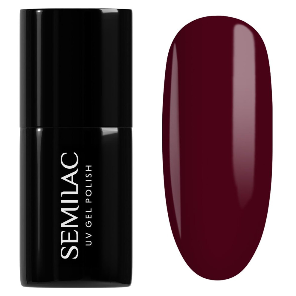 Semilac Gel Nail Polish 316 Burgundy Red - Full Coverage Gel Polish - Soak Off Easy To Use Led/Uv Nail Lamp - Long Lasting Manicure And Pedicure Up To