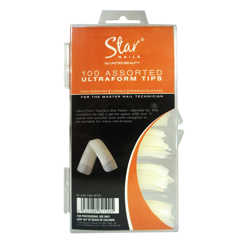 Star Nails Ultra Form Tips 100 Assorted - Pack Of 100