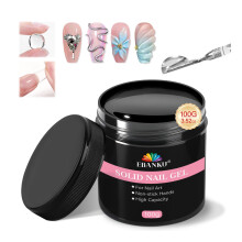 100g Solid Nail Glue Gel, EBANKU 3 in 1 Ultra Strong Adhesive for Press On Nails, Acrylic Nails & 3D Nail Art, No Sticky Residue, Requires UV/LED