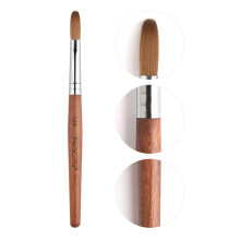 KADS Pure Kolinsky Hair Bristles Acrylic Nail Brush Oval Crimped Shaped RedWood Handle Professional Salon Quality (14#)