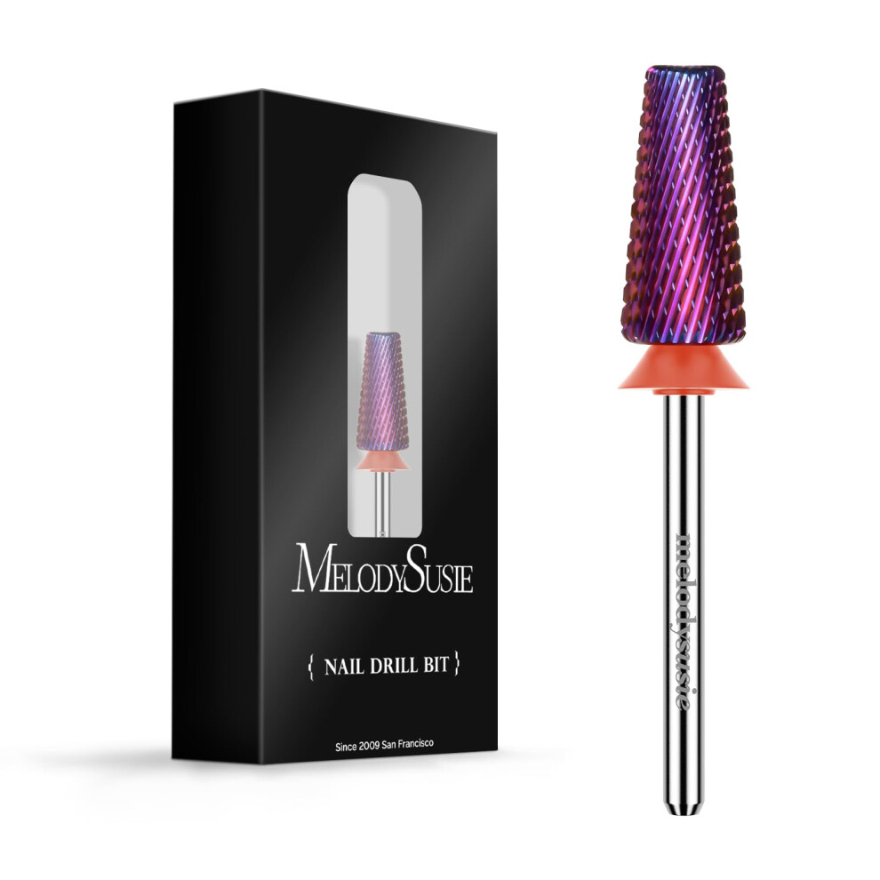 Melodysusie Professional 5 In 1 Nail Drill Bits, 3/32'' Carbide Tungsten Multi-Function Bits, Suitable For Manicure Pedicure Cuticle Gel Polishing,