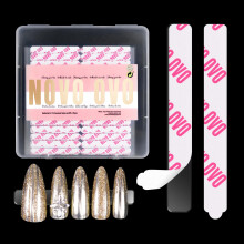 NOVO OVO 360 pcs EASY TEAR Adhesive Tabs for Press on Nails Display, Clear Removable Double Sided Gel Glue Mounting Sticky Tape for Nail