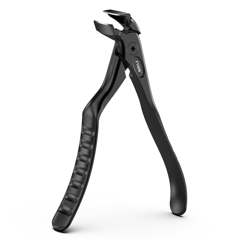 Fvion Ergonomic Handle Nail Clippers For Seniors, Angled Head Toenail Clippers For Thick Toenails And Fingernails, Wide Jaw Opening Precision Nail