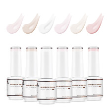 Nicedeco 4 In 1 Rubber Base Gel Set For Nails, Hema Free Nude Rose Pink Sheer Color Gel Nail Polish UV LED,Elastic Rubber Nail Strengthen Enhance Base
