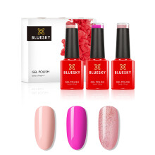 Bluesky Gel Nail Polish Set, Summer Party, Pink Martini SS2014, Beach Party SS2024, Lolita SS2018. 3 x 5 ml Pink, Coral, Pastel (Requires Curing Under
