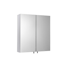 Croydex Cullen Double Door White Steel Bathroom Mirror Cabinet, Smudge-Free Pin Handles, Adjustable Internal Shelf, Easy & Quick Installation,