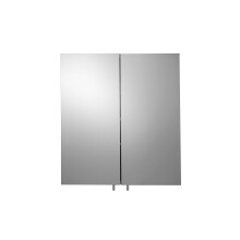 Croydex Cullen Stainless Steel Double Door Cabinet, with Help 'n' Hang Installation System, Mirror Doors, 520x450mm