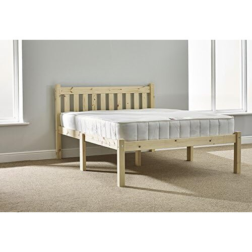 STRICTLY BEDS&BUNKS Zues Pine Bed Frame including Sprung Mattress (20 cm), 4ft Double 1