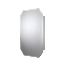 Croydex Lozenge Bevelled Edge Mirror Single Door Cabinet, Silver