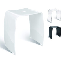 Libaro Shower Chair for Inside Showers - Acrylic Bathroom Stool with 400 lb Capacity, Waterproof Bench for Bath-tub, Modern Portable Seat with Handle