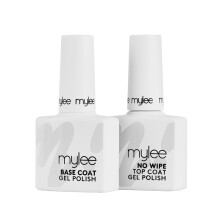 Mylee Nail Gel Polish Top & Base Coat, UV/LED Soak-Off Nail Art Manicure Pedicure for Salon & Home Use - Lasts up to 2 Weeks, Easy to Apply, Durable &