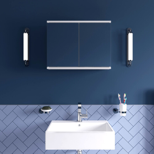 Croydex Croydex Simplicity Self-Assembly 2 Door Mirror Cabinet (FSC MDF), White 1