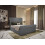 YB INTERIORS LTD Scroll Sleigh Bed Frame Upholstered Bed Frame With 125cm High Floor Standing Headboard Bed Frame Without Storage (Grey, 4FT Small 4