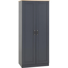 Seconique Portland 2 Door Wardrobe in Grey/Oak Effect