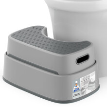 MR.SIGA Toilet Stool Squat Adult, Bathroom Stool Heavy Duty, Anti Slip Toilet Step for Bathroom, Toddler Step Stool for Kids, Dark Gray & Light Gray