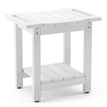 LUE BONA HDPS Shower Benches,Shower Stool for Shaving Legs with Shelf,Waterproof Bath Chair Seat for Bathroom,Weather