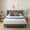 Zinus Sasha King Bed Frame - Bed 150x200 cm - 25 cm Bamboo Slat Support - Medium Grey Upholstered Wingback Bed Frame 1