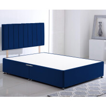 ComfoRest Small Double Divan Bed with No Drawers - 4FT - (Blue Plush) - Minimalist Frame for Compact Spaces - Reliable Design for Versatile Living