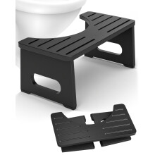 Foldable Toilet Potty Stool for Adults, 7" Wood Portable Squatting Poop Foot Stool, Bathroom Non-Slip Toilet Assistance Step Stool - Gifts for Kids