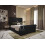 YB INTERIORS LTD Scroll Sleigh Bed Frame Upholstered Bed Frame With 125cm High Floor Standing Headboard Bed Frame Without Storage (Black, 3FT Single) 2