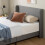 Zinus Sasha King Bed Frame - Bed 150x200 cm - 25 cm Bamboo Slat Support - Medium Grey Upholstered Wingback Bed Frame 3