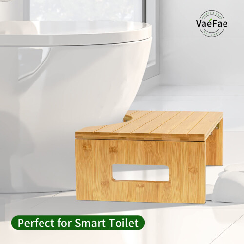 Bamboo Potty Stool for Adults, Foldable and Non-Slip 1