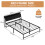 BEXEVUE 4ft6 Double Bed Frame with Power Outlets & LED Strip - Double Solid Vintage Iron Platform Bed, Ergonomic Storage Headboard, Modern Design High 3