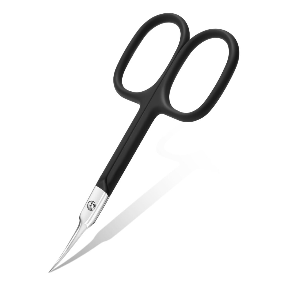Cgbe Cuticle Scissors With Curved Tip, Stainless Steel Cuticle Scissors Extra Fine, Super Sharp Small Pointed Beauty Cuticle Cutter For Trimming