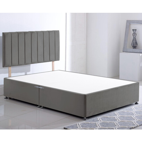 ComfoRest - Modern 4FT Small Double Divan Bed, NO DRAWER | Minimalist Frame for Compact Spaces | Reliable Design for Versatile Living Solutions (Grey