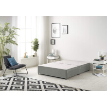 Bed Centre Premier Bed Base with No Drawers and No Headboard - Available in Different Fabrics and Colours (3FT Single, Linen Silver)