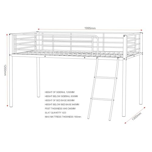 Seconique Seconique Kora 3' Single Mid Sleeper Bed in White 2
