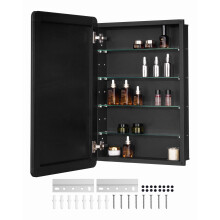 VEVOR Medicine Cabinet, 20 x 30 inch, Medicine Cabinet for Bathroom with Mirror, Aluminum Frame Bathroom Wall Cabinet, 4-layer Adjustable Shelves,
