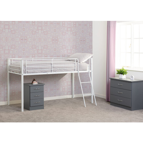 Seconique Seconique Kora 3' Single Mid Sleeper Bed in White 1