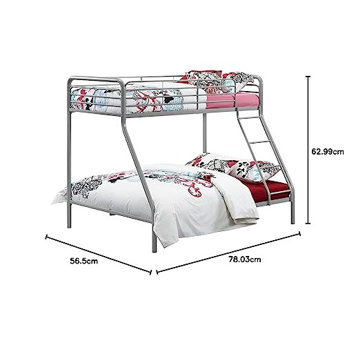 DHP Furniture Bunk Bed Silver/Grey Single Over Double 2
