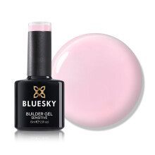 BLUESKY All in One Fast and Easy Builder Gel Sensitive 15ml, Pink Clouds - Pale Pink, Nail Strengthener and Extender for Sensitive Nails, Requires