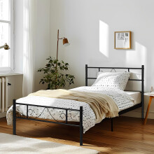 HOMYLIN Single bed metal frame simple modern iron bed,metal bed for teenagers/adults, suitable for bedroom, student dormitory and other multiple