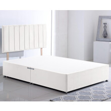 ComfoRest Small Double Divan Bed with No Drawers - 4FT - (White Plush) - Minimalist Frame for Compact Spaces - Reliable Design for Versatile Living
