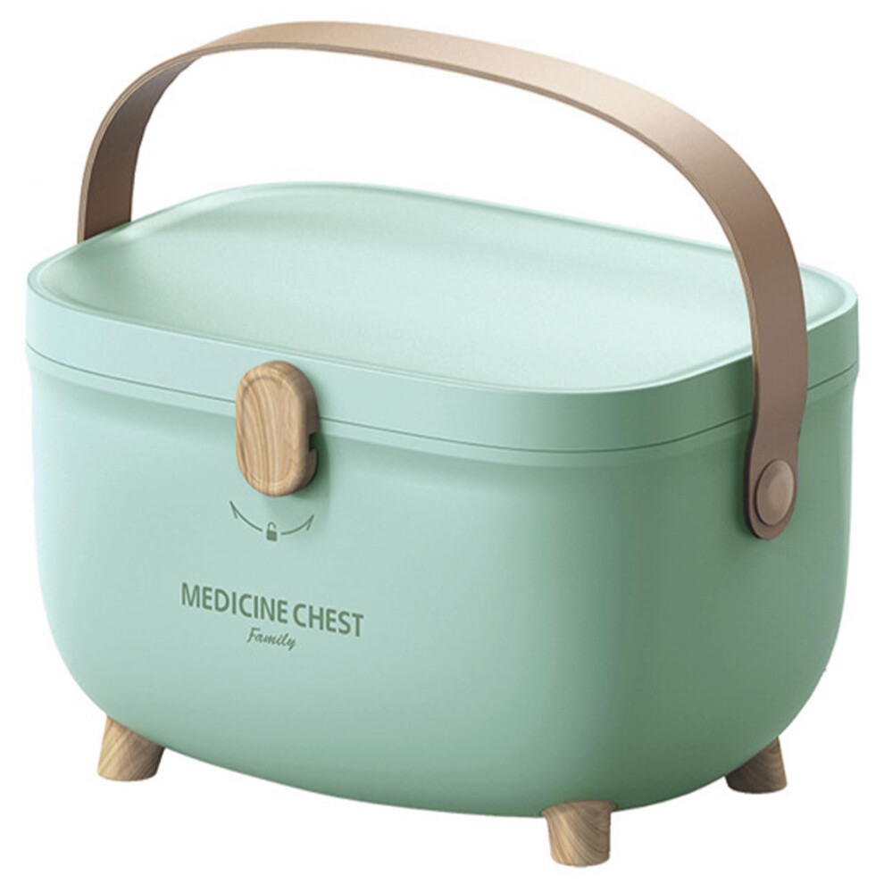 Runqin Outdoor Portable First Aid Box, Double Layers Medicine Storage Box, Large Capacity Medical Organizer Chest, Oval Multi Grid Medication Cabinet With Lid,