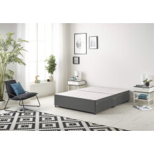 Bed Centre Premier Bed Base with No Drawers and No Headboard - Available in Different Fabrics and Colours (4FT Small Double, Linen Grey)