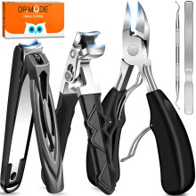DRMODE Toe Nail Clippers for Thick Nails for Seniors, Angled Head Professional Toenail Clippers for Elderly Ingrown Thick Nails, Wide Opening Large