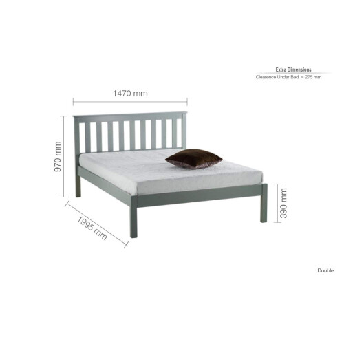 Birlea Birlea Denver Low End Bed, Wood, Grey, Double 1