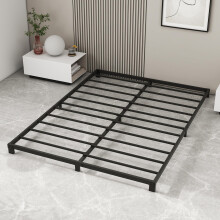 VERFARM 12cm Low King Size Bed frame, Metal Bed 150x200 cm, 5ft King Heavy Duty Metal Platform Bed Frame with Steel Slat Support, No Box Spring