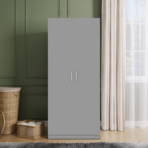 Seconique Seconique Dakota 2 Door Wardrobe in Light Grey 1