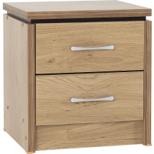 Seconique Charles 2 Drawer Bedside in Oak Effect Veneer