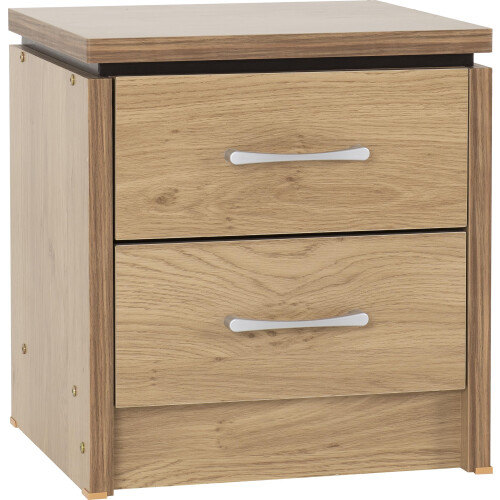 Seconique Seconique Charles 2 Drawer Bedside in Oak Effect Veneer