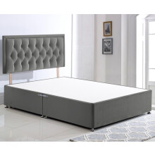 ComfoRest - 3FT Single Grey Bed Frame with 24? Headboard | Divan Base WITH NO DRAWERS | Modern Design WITHOUT MATTRESS for Stylish Spaces