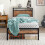 BORPHOM 3ft Single Bed Frames Solid Metal Bed Frames with Wood Storage Headboard,Strong Iron Platform Bed Frame Single No Box Spring Needed,Mattress 1